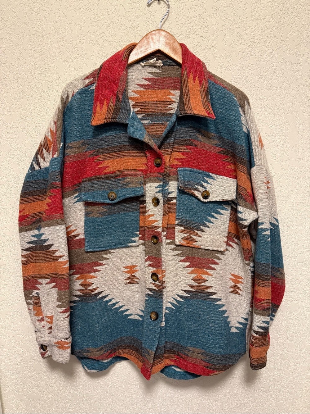 eesome Southwestern-Inspired shacket size large.